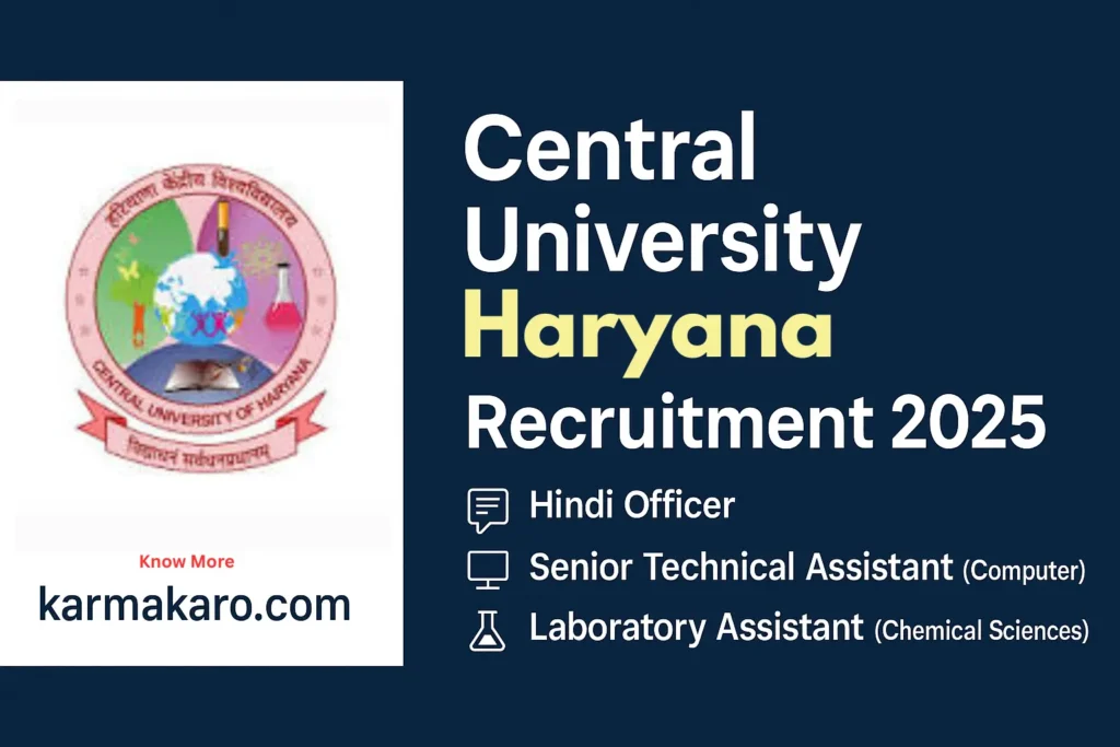 Haryana Recruitment 2025: Apply for Hindi Officer, Senior Technical Assistant (Computer), Laboratory Assistant Posts