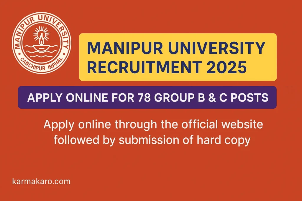 Manipur University Recruitment 2025: Apply for 78 Group B & C Posts– Full Details