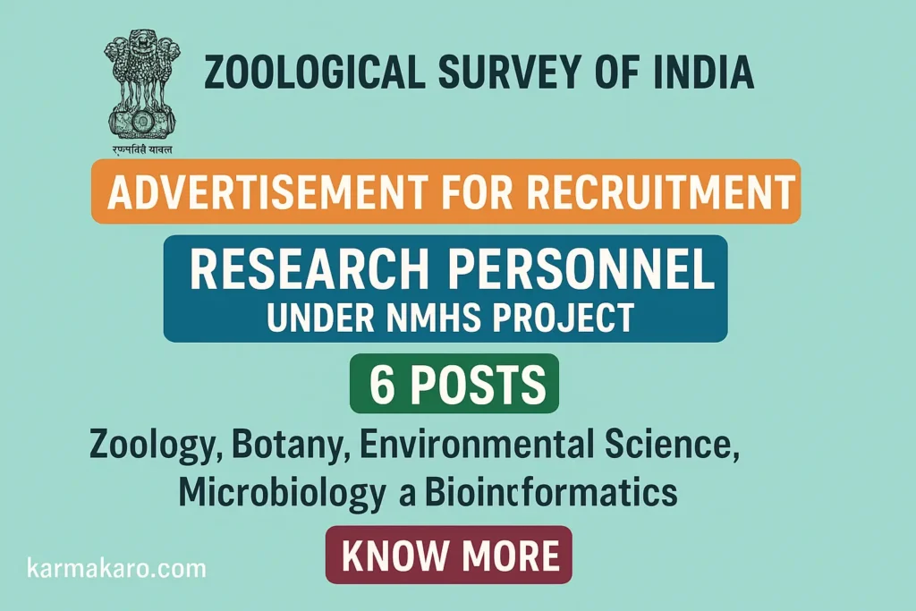 ZSI Recruitment 2025: Apply for SRF and JRF Positions under NMHS Peatland Health Project