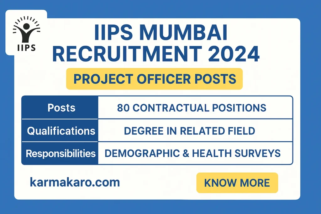 IIPS Recruitment 2025: 80 Project Officer Vacancies under LASI Wave 2