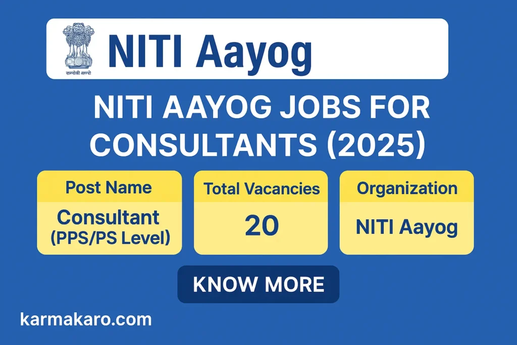 NITI Aayog Consultant Recruitment 2025: Apply for PPS/PS-Level Vacancies