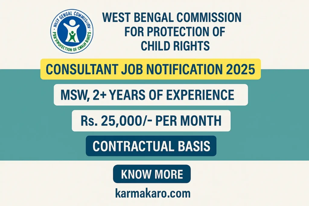 WBCPCR Consultant Recruitment 2025: Apply for Consultant Post