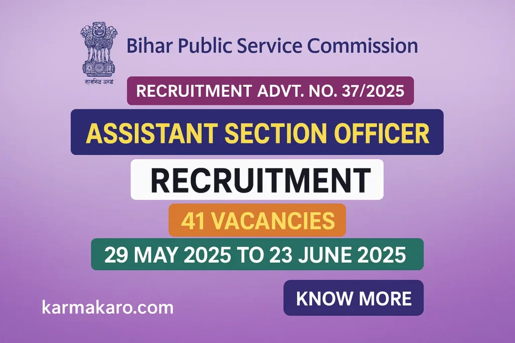 BPSC ASO Recruitment 2025: Apply Online for 41 Assistant Section Officer Posts