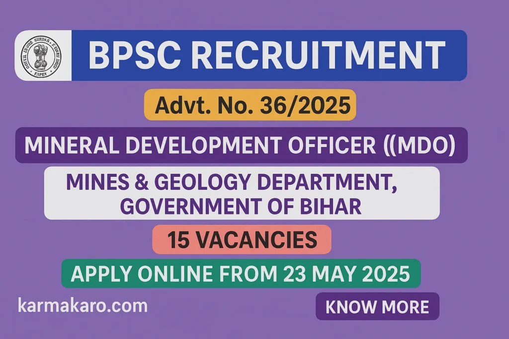 BPSC MDO Recruitment 2025: Online Applications Open for 15 Post
