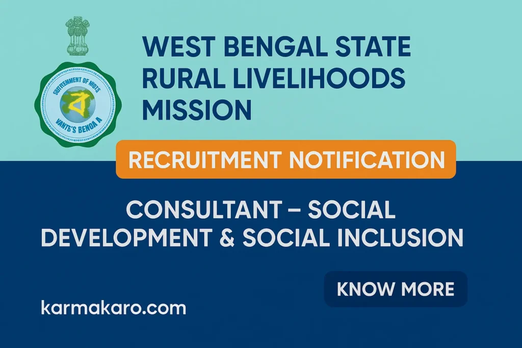 WBSRLM Consultant Recruitment 2025: Apply Online for Social Development & Social Inclusion Role