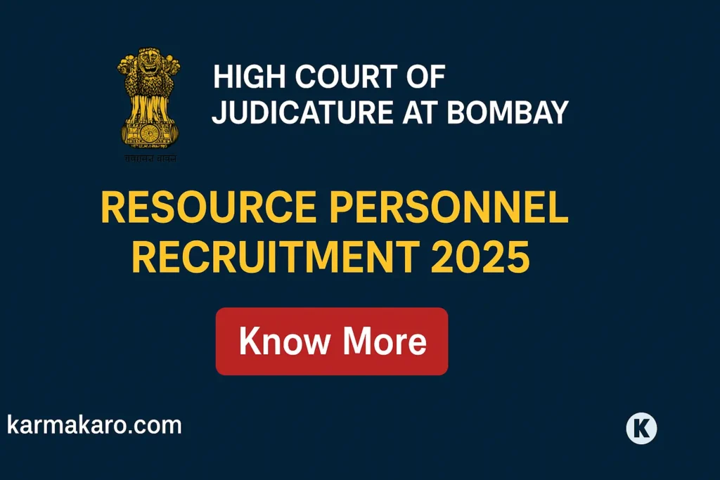 Bombay High Court Recruitment 2025: Apply for Resource Personnel Posts