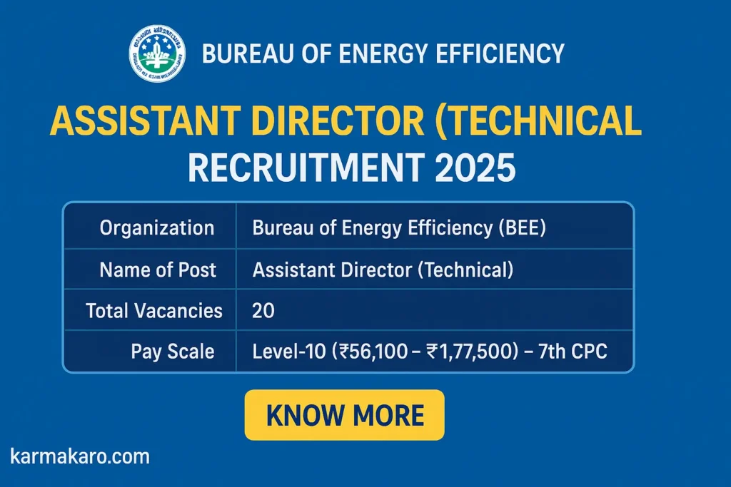 BEE Recruitment 2025: Apply for 20 Assistant Director (Technical) Posts