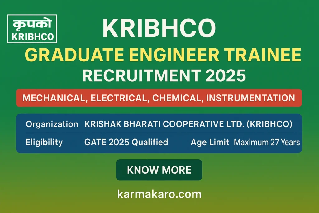 KRIBHCO GET Recruitment 2025: Apply Online for Graduate Engineer Trainee Posts Before June 17