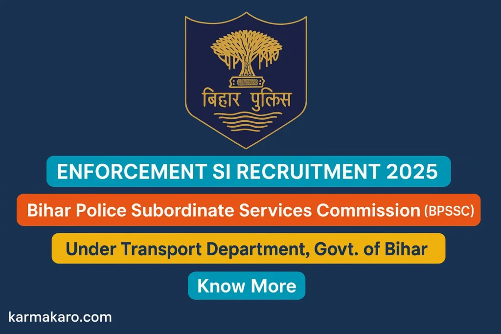 BPSSC Bihar Police Enforcement SI Recruitment 2025 – Apply Online for 33 Sub Inspector Posts