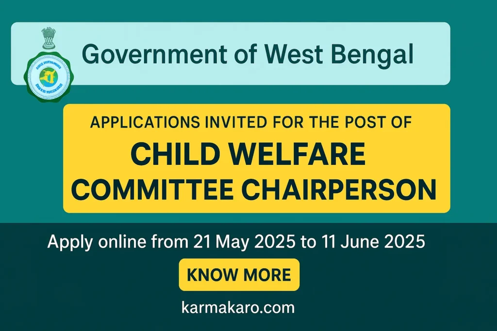 West Bengal CWC Chairperson Recruitment 2025: Apply Online for 7 Vacant Posts