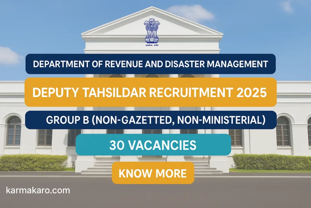 Puducherry Deputy Tahsildar Recruitment 2025 – Apply Online, Eligibility, Vacancy, Age Limit, Last Date