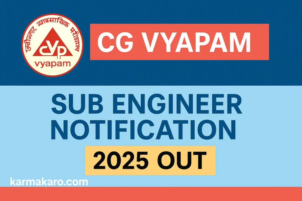 CG Vyapam Sub Engineer 2025