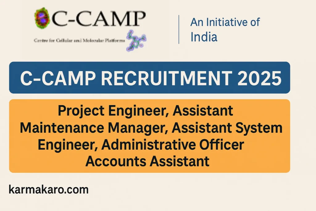 CCAMP Recruitment 2025: High-Paying Govt Jobs for Engineers, Admins & Accountants – Apply Before Deadlines!