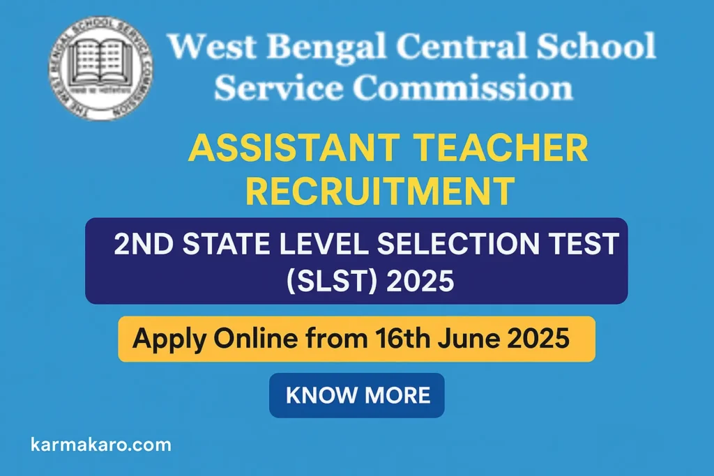 WBSSC Assistant Teacher Recruitment 2025 for 35726 Vacancies – Apply Now for 2nd SLST