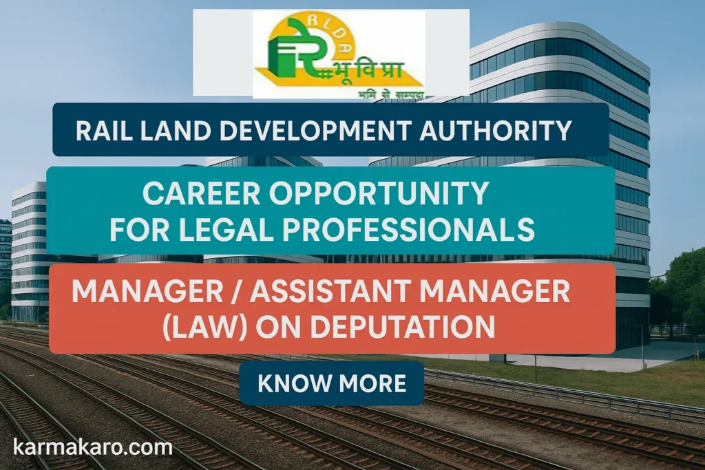 RLDA Recruitment 2025: Manager/Assistant Manager (Law) Vacancy on Deputation Basis