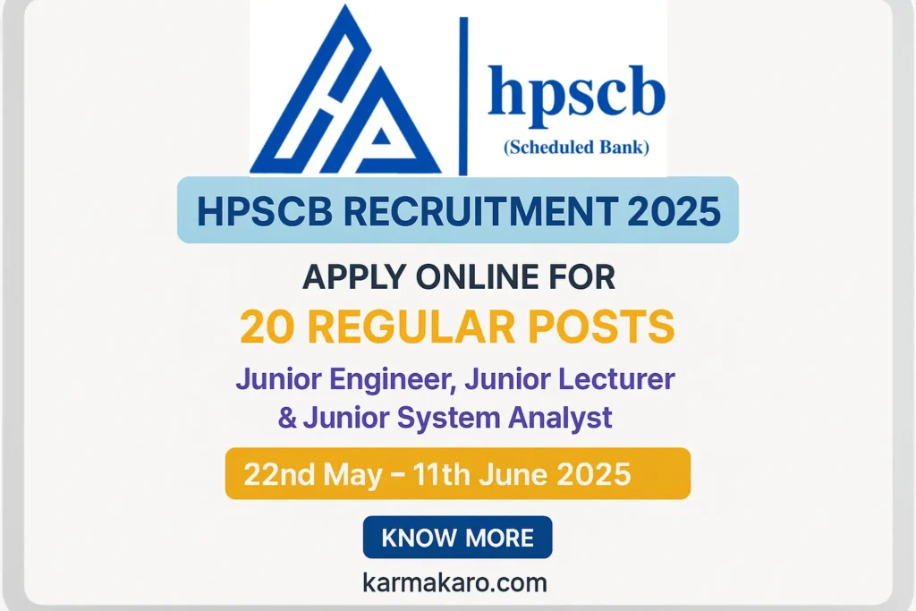 HPSCB Recruitment 2025: Apply Online for Junior Engineer, Junior Lecturer & Junior System Analyst Posts