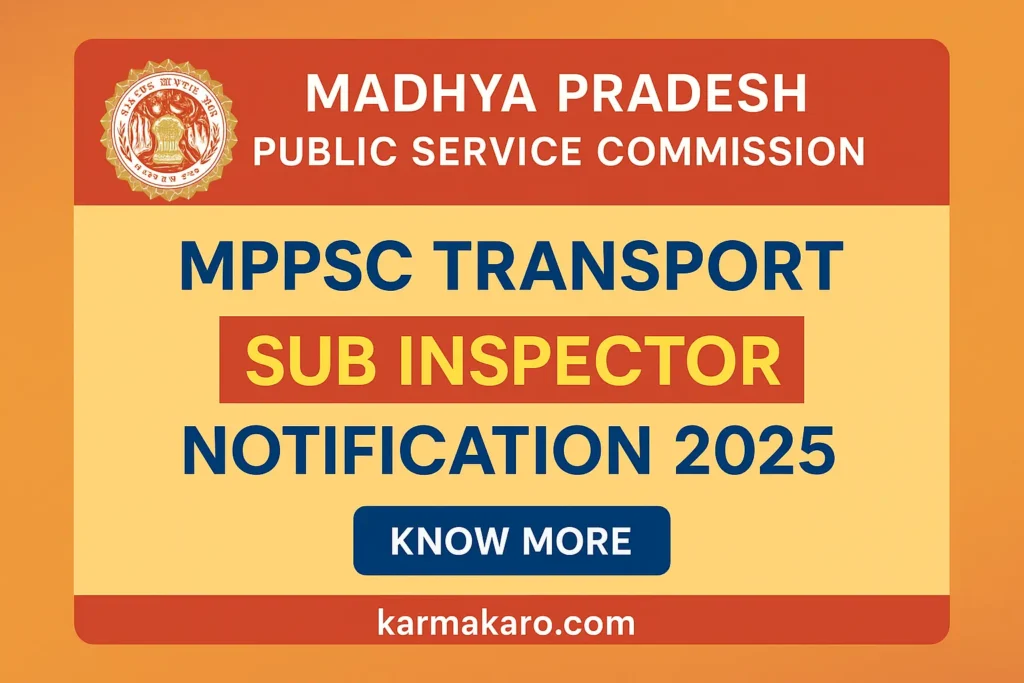 MPPSC Transport Sub Inspector Recruitment 2025 – Apply Online for 35 TVTSI Posts