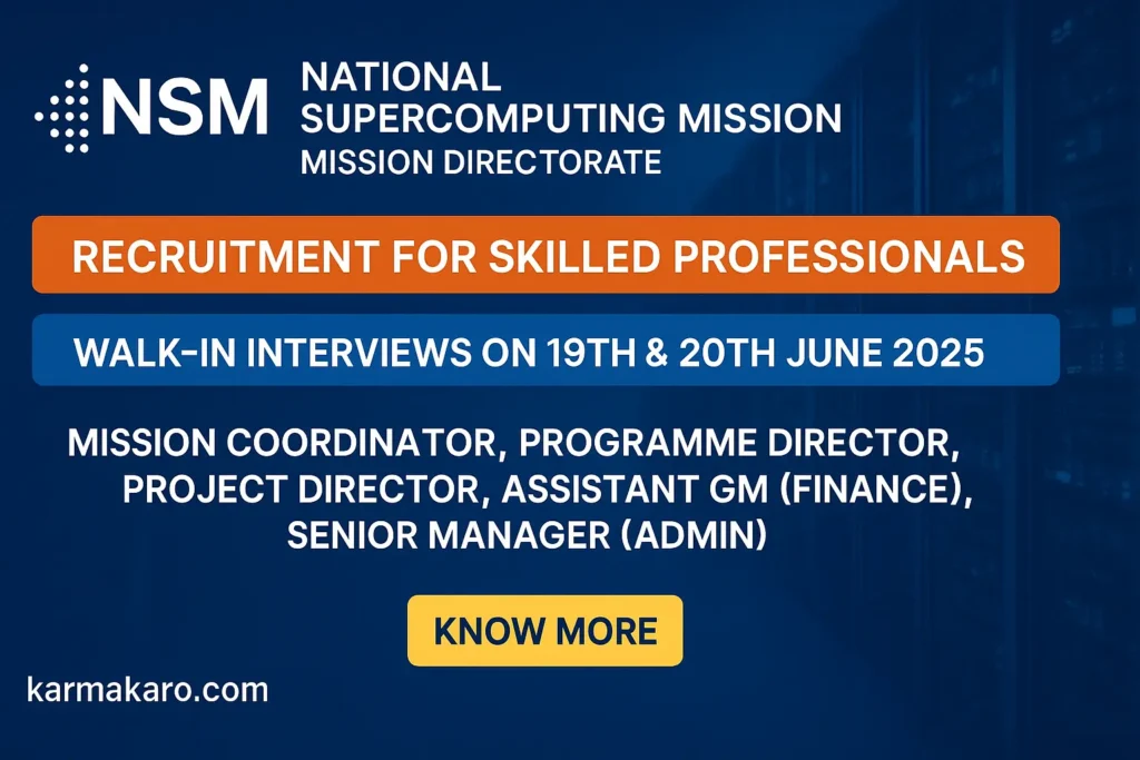 NSM Mission Directorate Walk-in Interview 2025: Apply for Mission Coordinator, Project Directors and Admin Posts