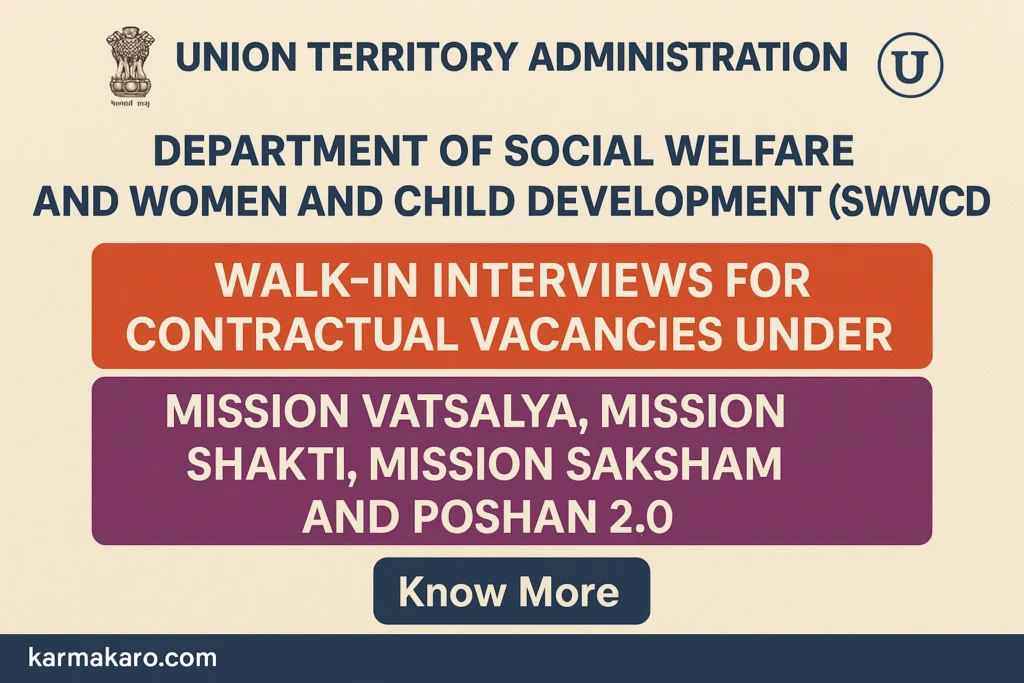UT Administration of DNH & DD Recruitment 2025: Counsellor, Accountant, Case Worker & More Post