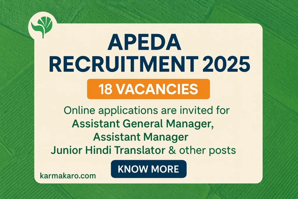 APEDA Recruitment 2025 Apply Online for Assistant Manager and More