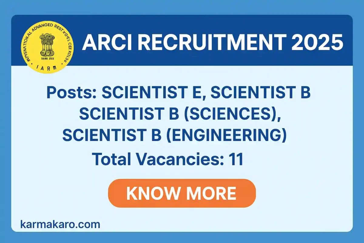 ARCI Scientist Recruitment 2025 Apply Online for Scientist E, C & B Posts