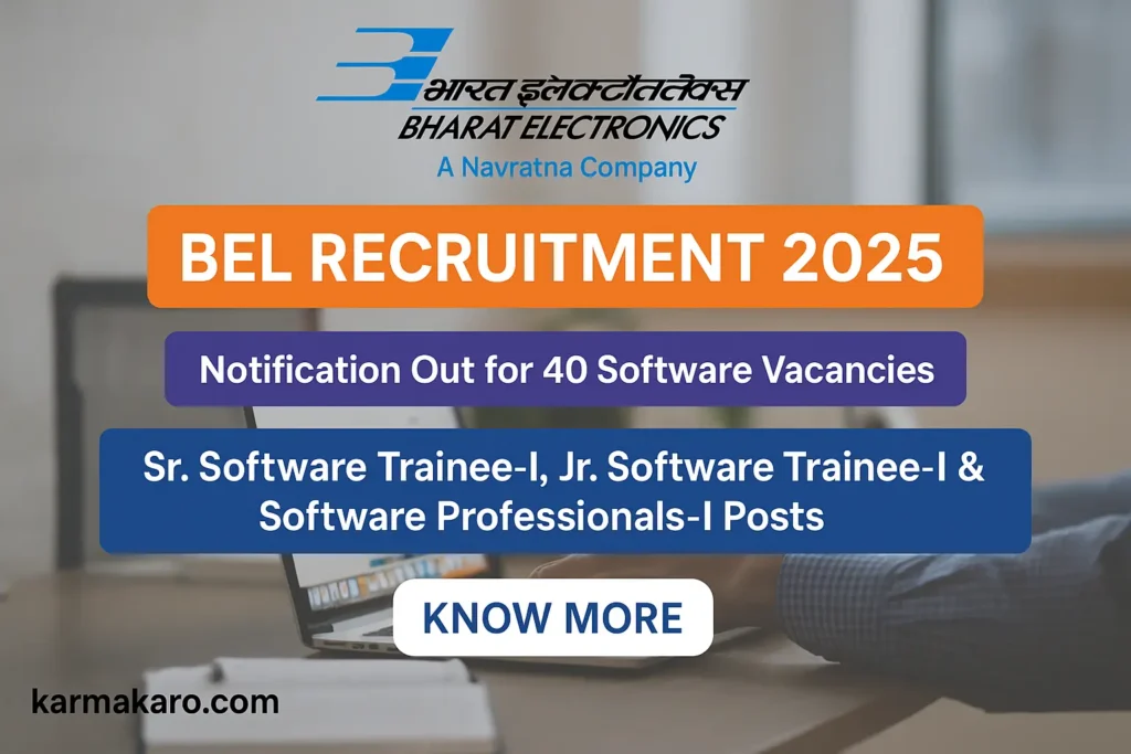 BEL Software Division Recruitment 2025 for Trainee & Professional Software Roles