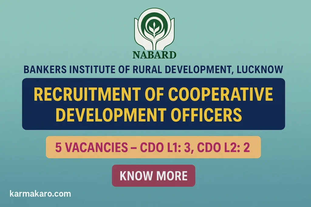 BIRD Lucknow CDO Recruitment 2025 Apply for Cooperative Development Officer Posts