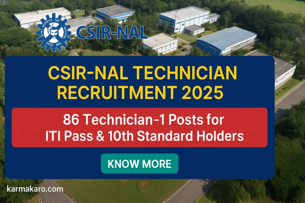 CSIR NAL Technician Recruitment 2025 Apply Online for 86 Vacancies