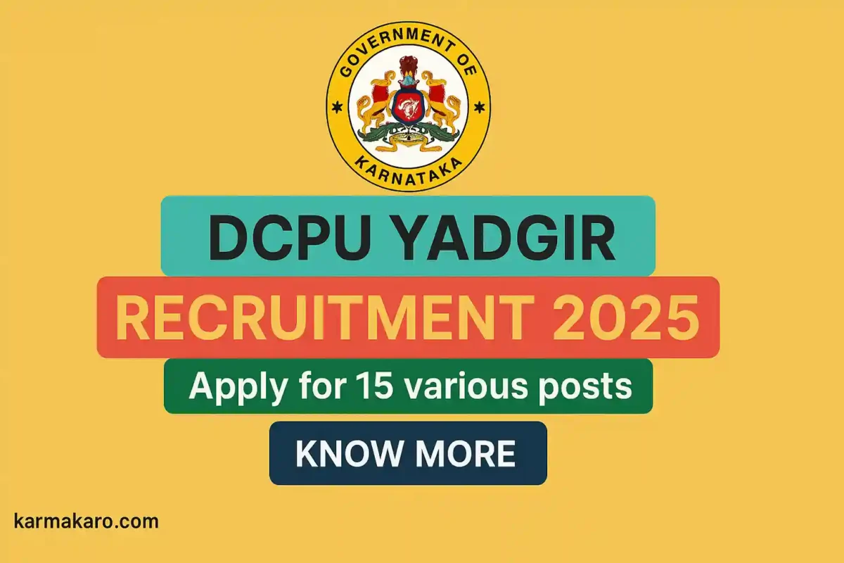 DCPU Yadgir Recruitment 2025 - Apply for 15 Close Advisor, Housekeeper, Staff Nurse & More Posts