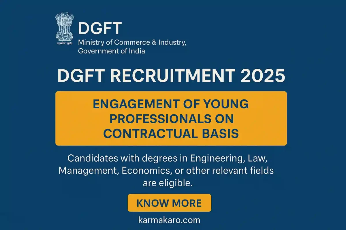 DGFT Recruitment 2025 Apply Offline for Young Professional Posts Salary ₹70,000Month