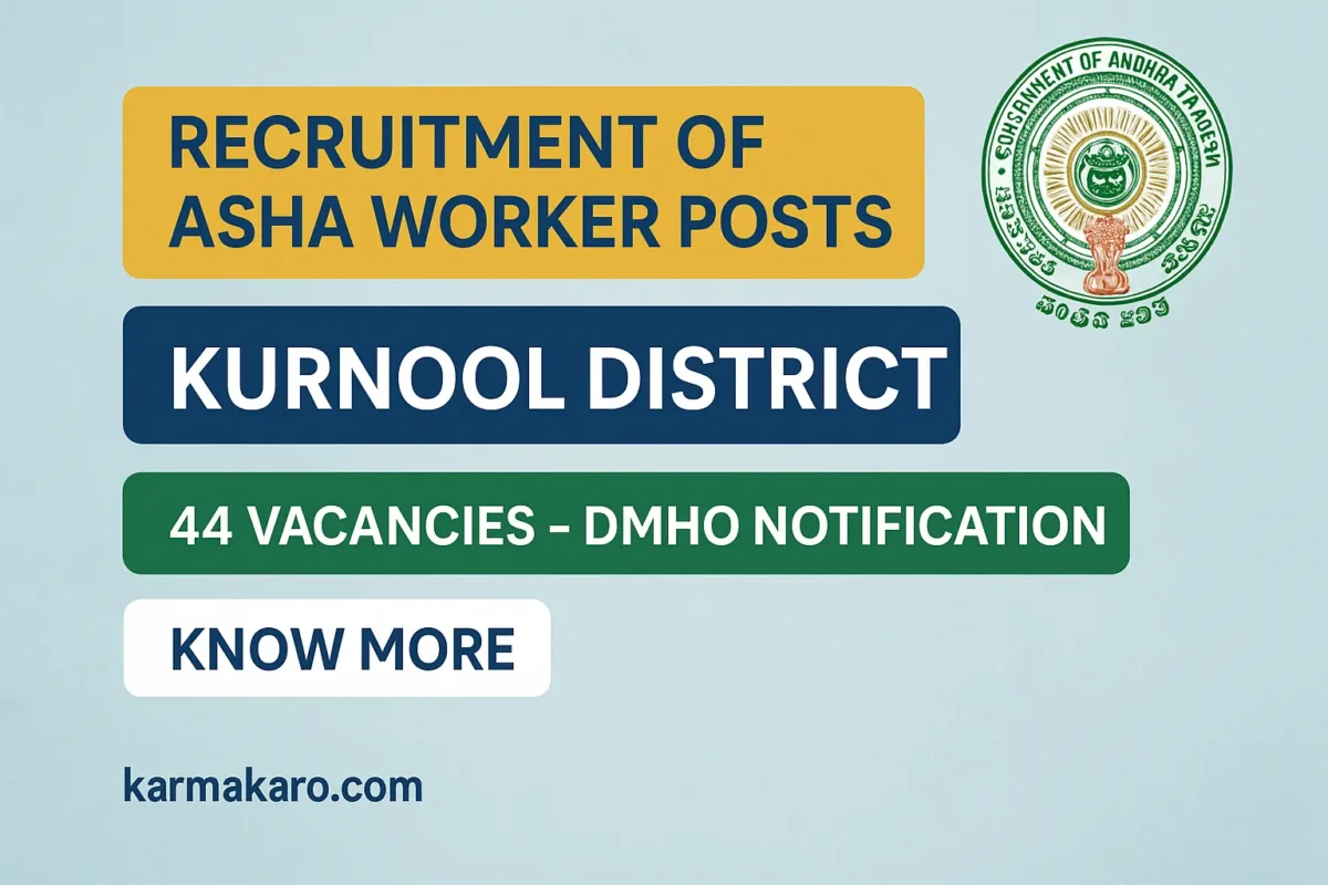 DMHO Kurnool ASHA Worker Recruitment 2025 Apply Offline for 44 Posts by 28 June