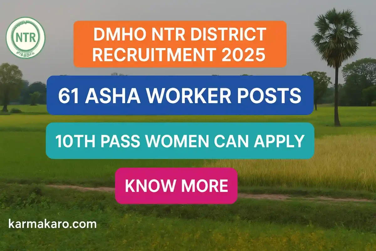 DMHO NTR District Recruitment 2025 Apply Offline for 61 ASHA Worker Vacancies Before 30 June
