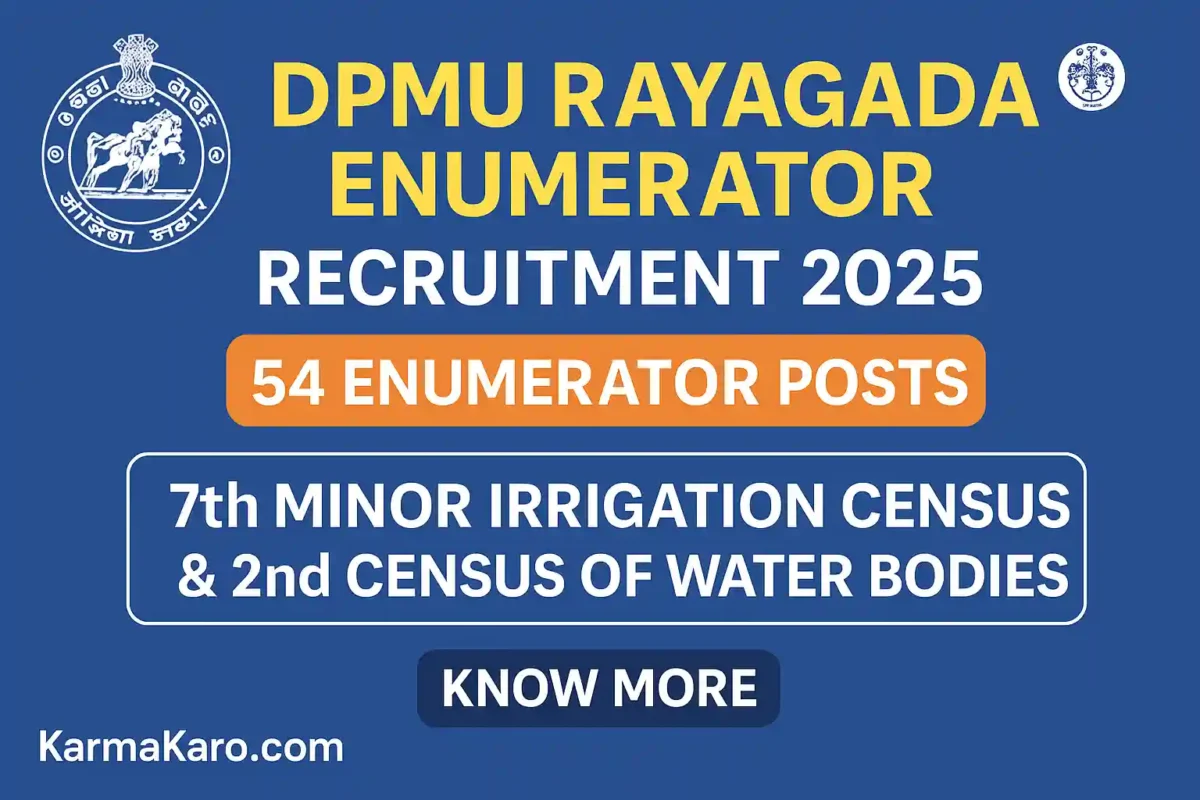 DPMU Rayagada Enumerator Recruitment 2025 Apply Offline for 54 Vacancies Last Date 4 July 2025
