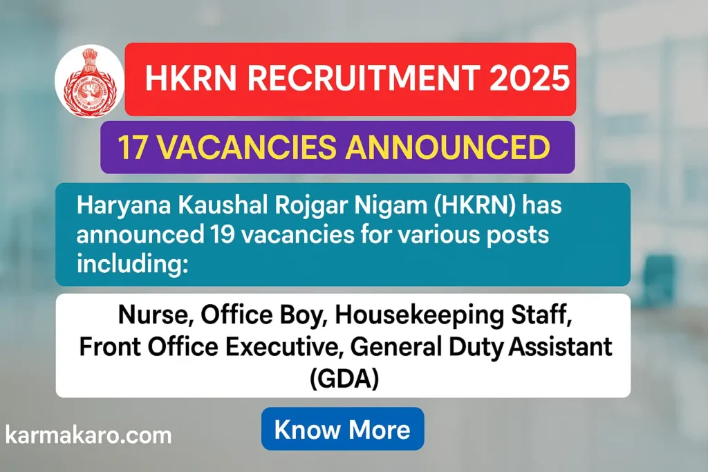 HKRN Recruitment 2025 19 Nurse, Office Boy & Other Posts