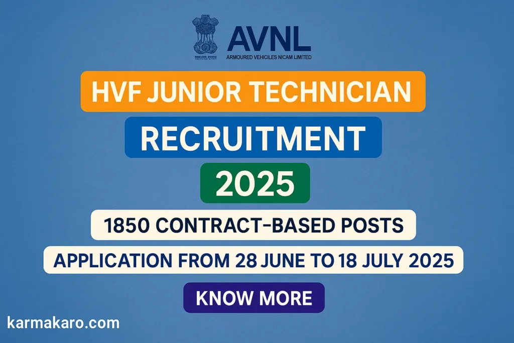 HVF Junior Technician Recruitment 2025 Apply Online for 1850 Contract Posts at Avadi Factory