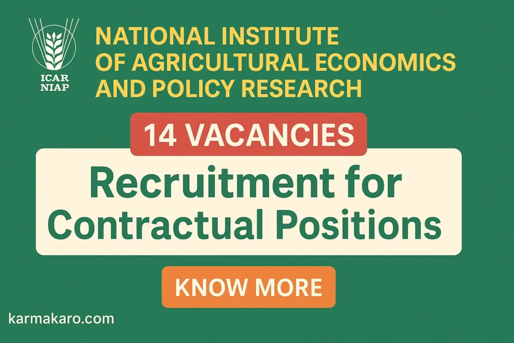 ICAR NIAP Recruitment 2025 Walk-In Interviews for 14 YP and RA Posts
