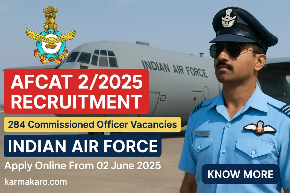 Indian Air Force Recruitment 2025 for 284 Commissioned Officer Posts – Apply Online by 01 July