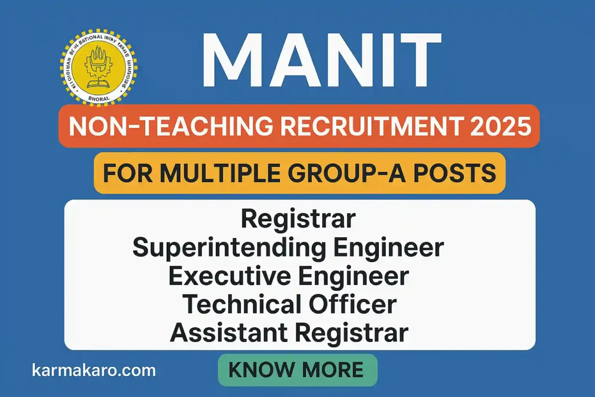 MANIT Recruitment 2025 Apply Online for Registrar, Engineer, Technical Officer & More Non-Teaching Posts
