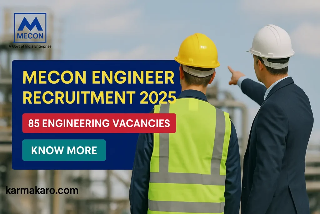 MECON Engineer Recruitment 2025 Apply Online for 85 FTFT Engineering Posts
