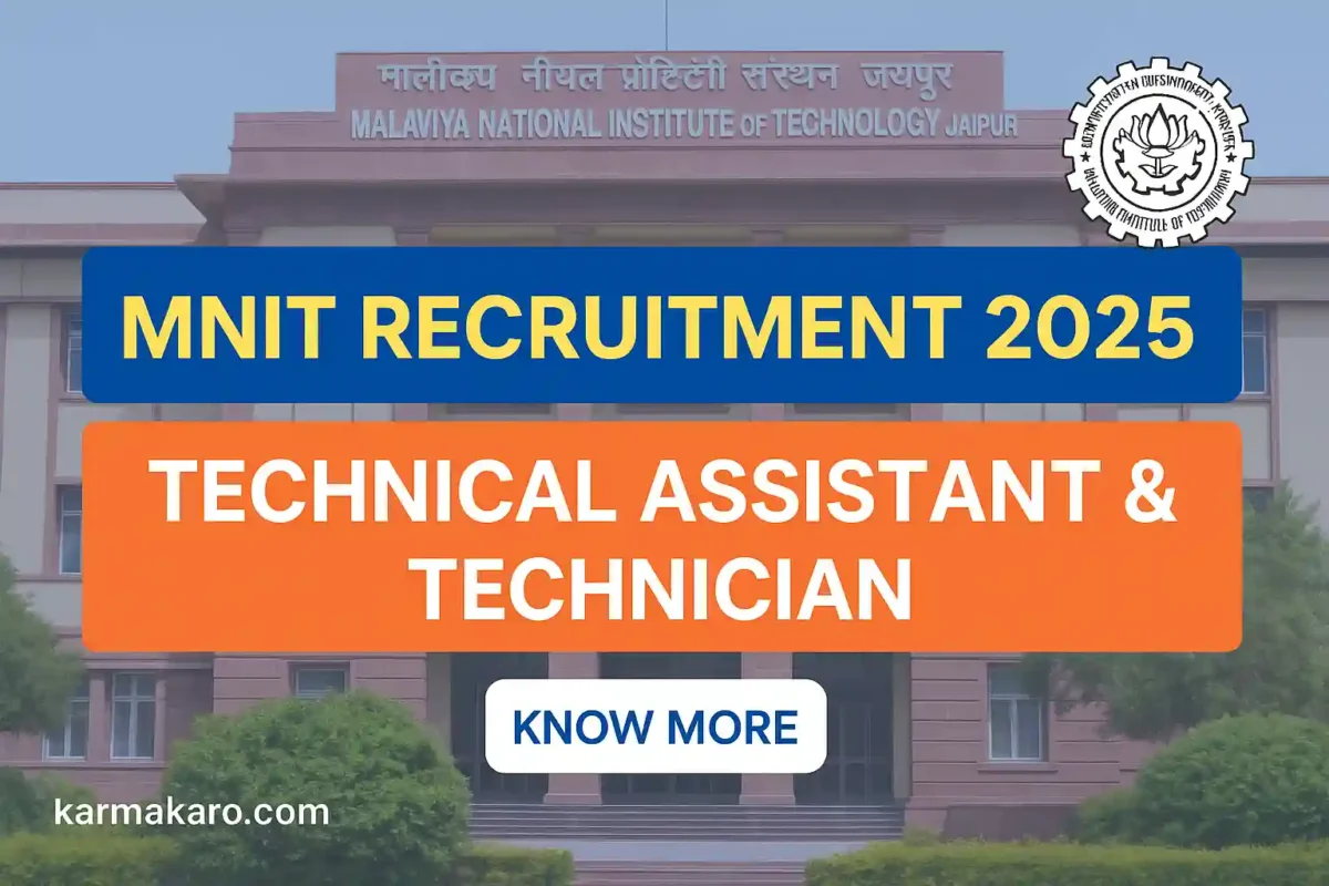 MNIT Jaipur Recruitment 2025 Apply for Technical Assistant and Technician Posts