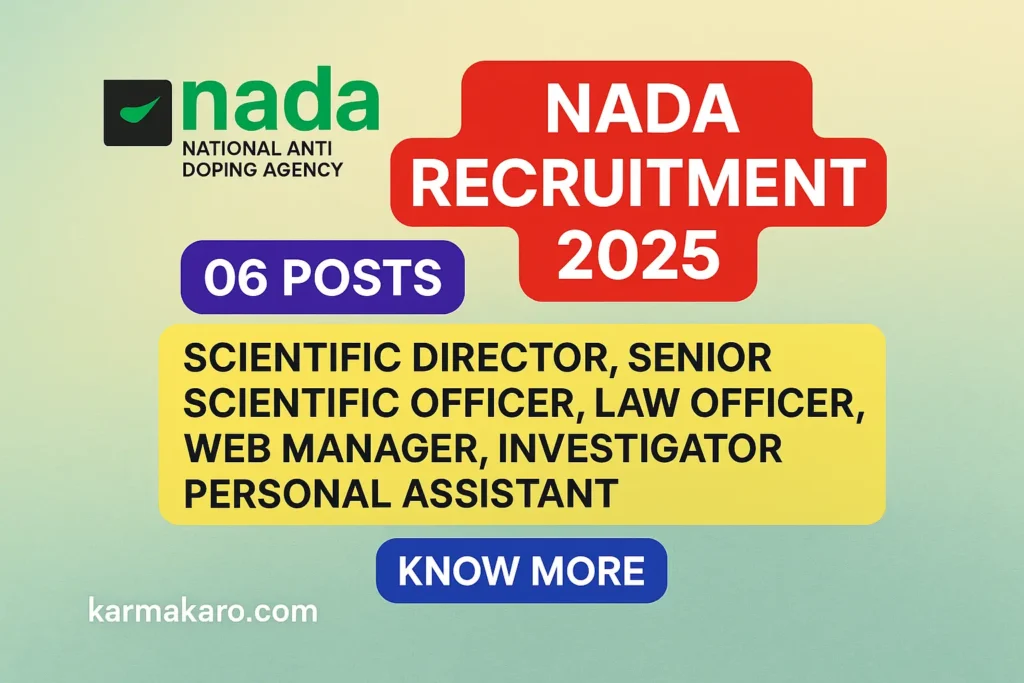 NADA Recruitment 2025 Apply Offline for Investigator, Law Officer & Other Posts