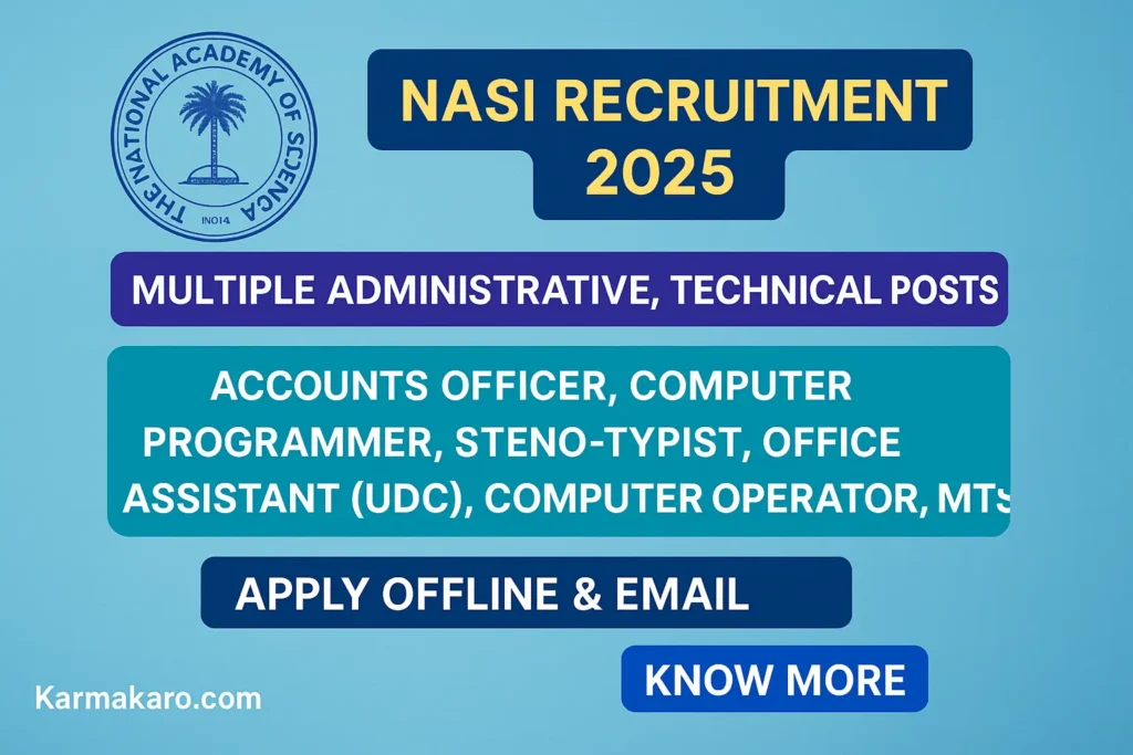 NASI Recruitment 2025 Apply Now for MTS, UDC, Steno, and Other Posts