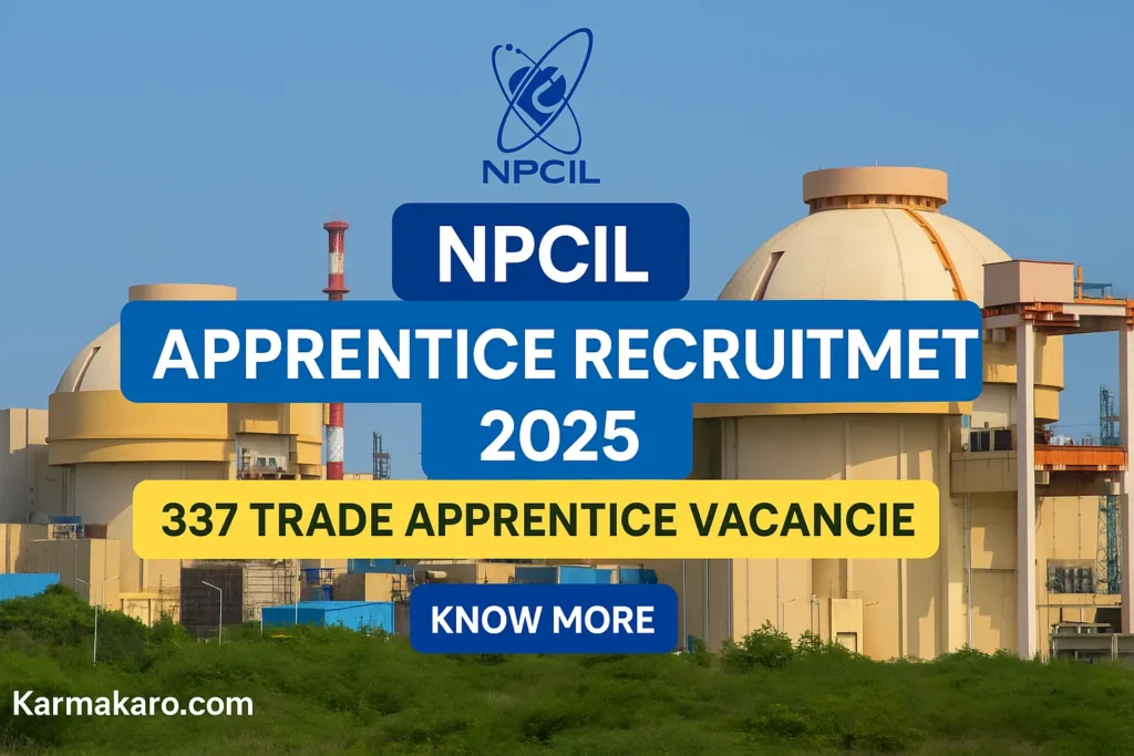 NPCIL Apprentice Recruitment 2025 Apply Online for 337 Trade Apprentice Posts