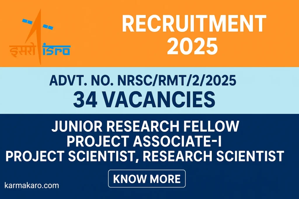 NRSC Recruitment 2025 Apply Online for JRF, Research Scientist, and Project Posts
