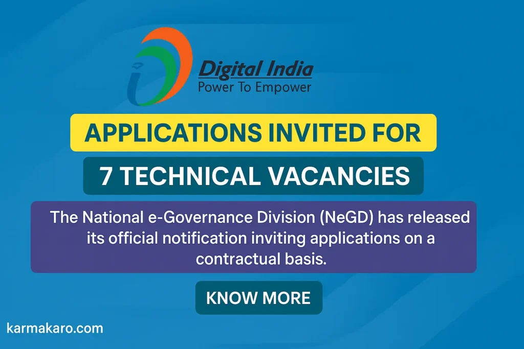 NeGD Recruitment 2025 Apply for 7 Technical Posts Including Developer, DevOps & Security Tester
