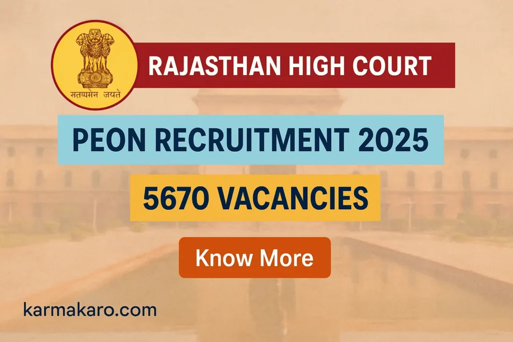 Rajasthan High Court Peon Recruitment 2025 – Apply Online for 5670 Class IV Posts
