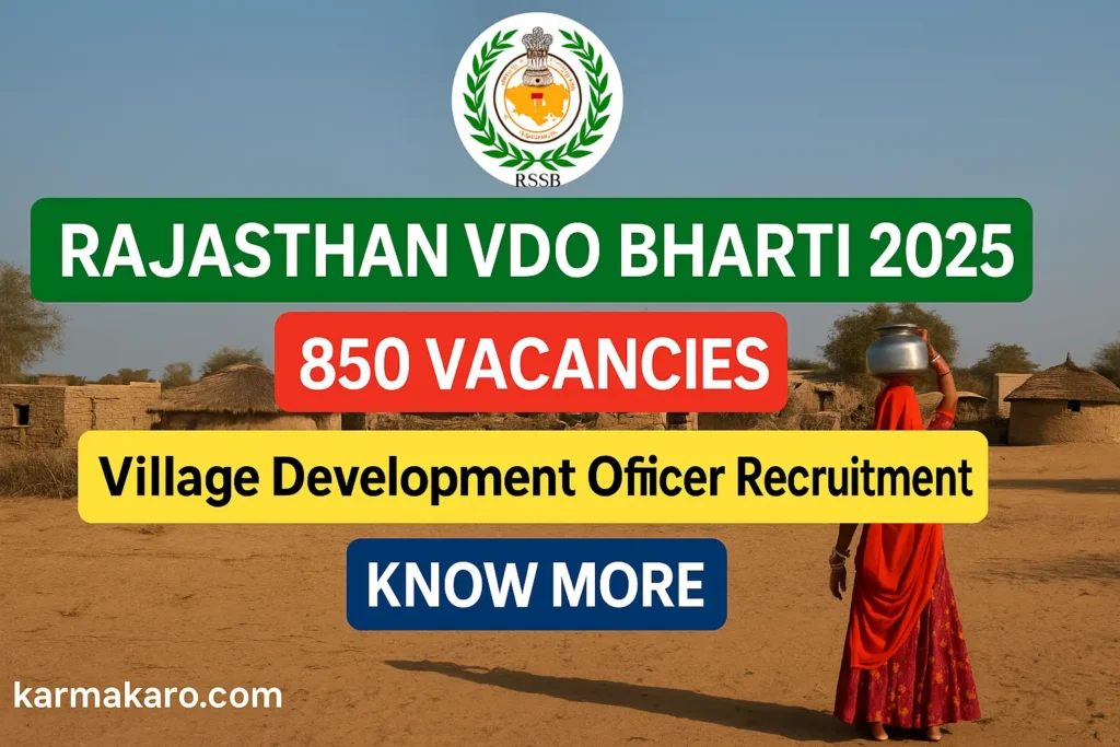 Rajasthan RSSB VDO Bharti 2025 Notification Released for 850 Vacancies