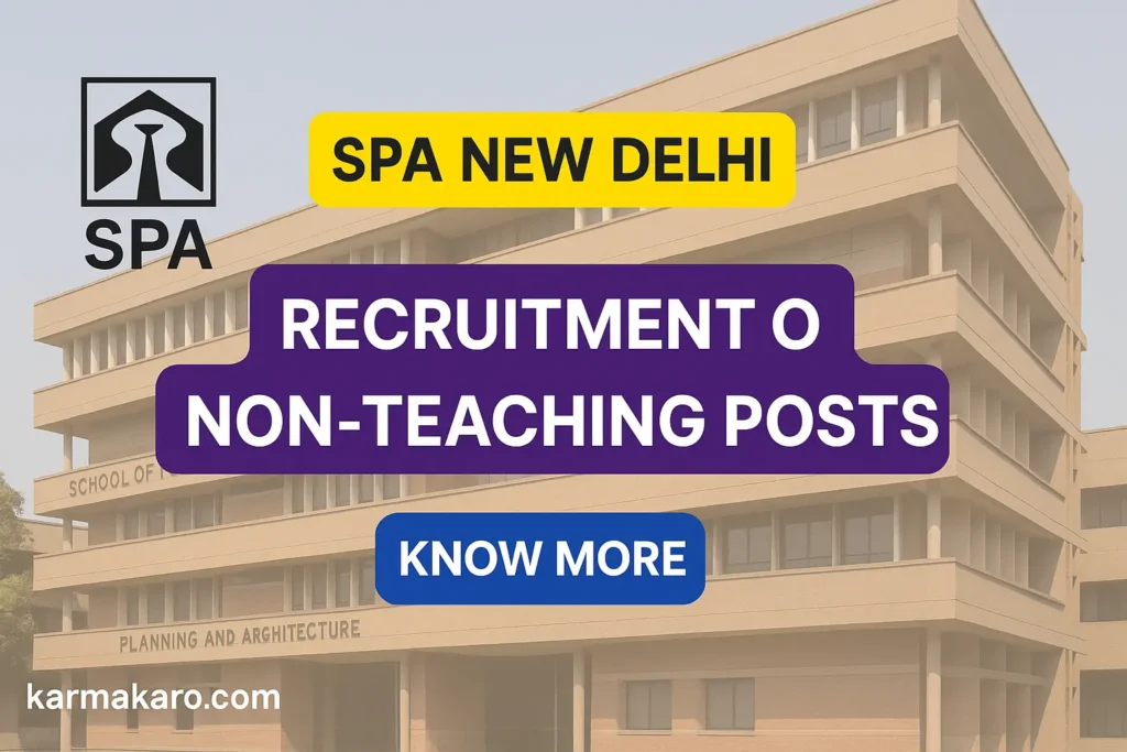 School of Planning and Architecture (SPA) New Delhi Recruitment 2025 Apply Online for Non-Teaching Posts