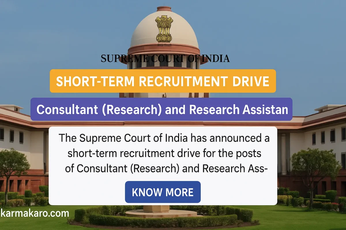Supreme Court of India Recruitment 2025 - Apply for Consultant and Research Assistant Posts