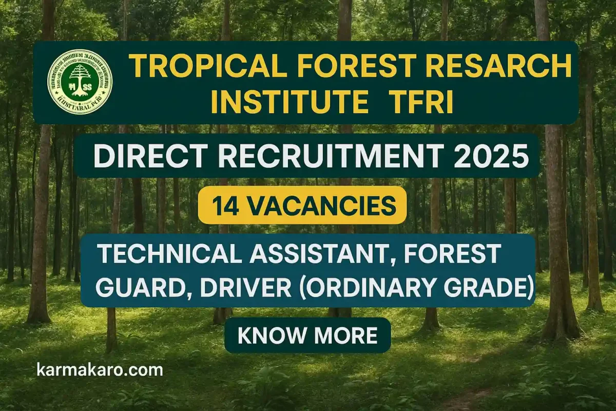 TFRI Jabalpur Recruitment 2025 - Apply Online for 14 Technical Assistant, Forest Guard & Driver Posts